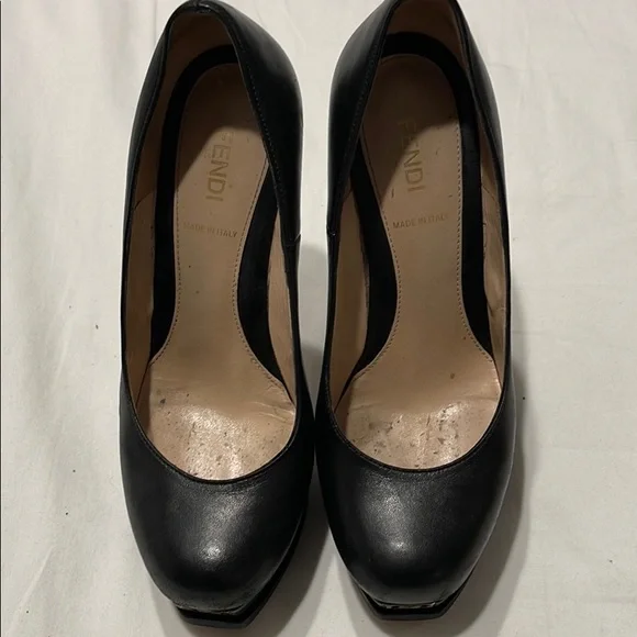 FENDI Décolleté black platform heels FF size 36.5 - Picture 1 of 6